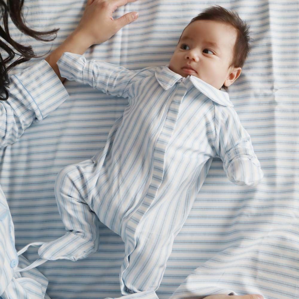 Cosset - 2pc-Set - Strand Long Sleeves Shirt & Pyjama - Blue