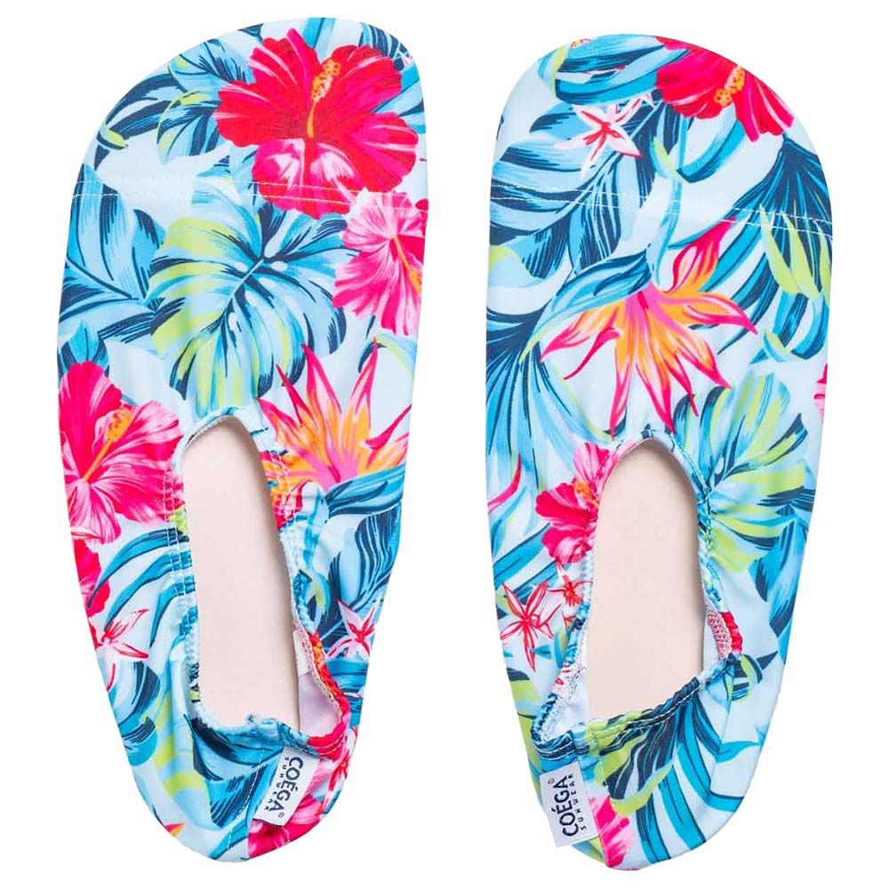 Coega Sunwear - Girls Pool Shoes - Pink Colourful Foliage