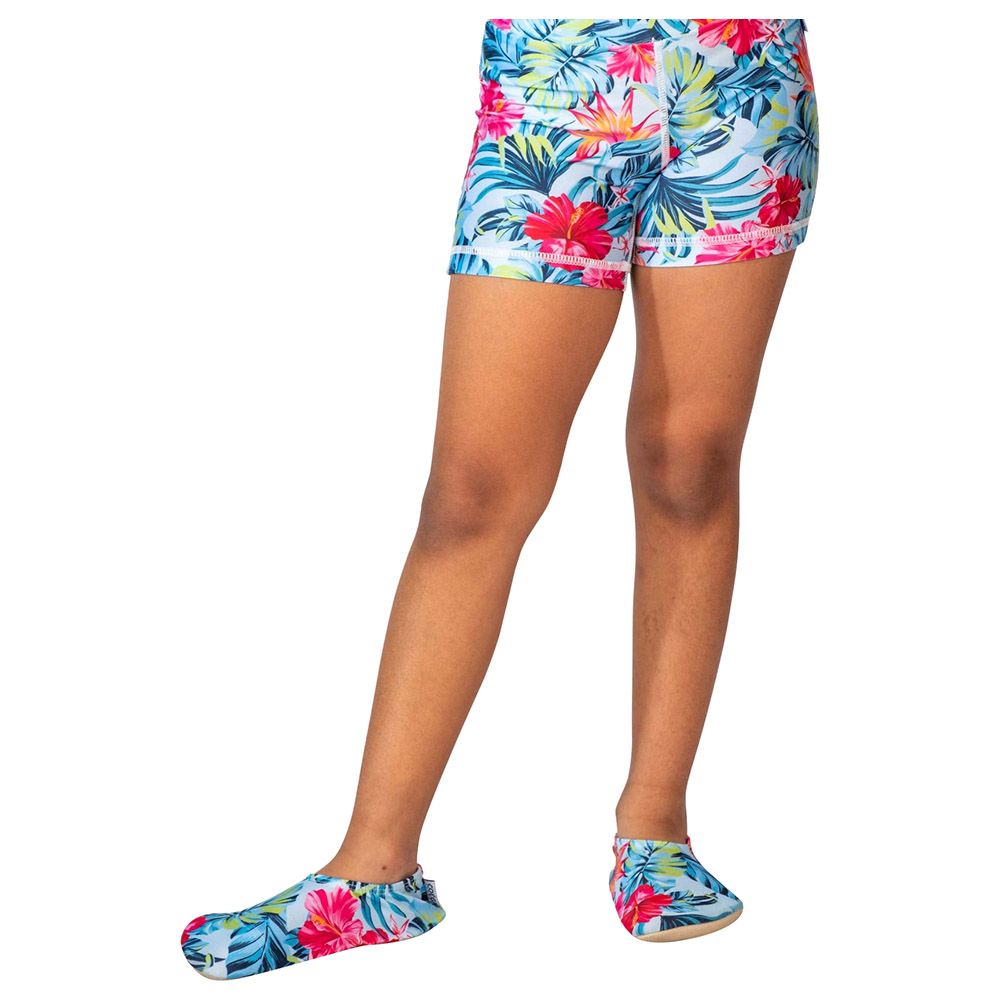 Coega Sunwear - Girls Pool Shoes - Pink Colourful Foliage