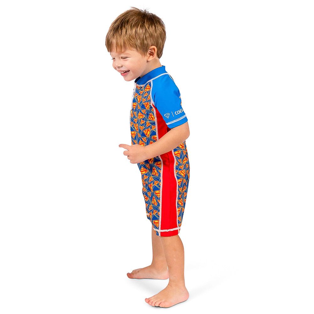 Coega Sunwear - Boys Baby Swim Suit - Blue Superman Logo