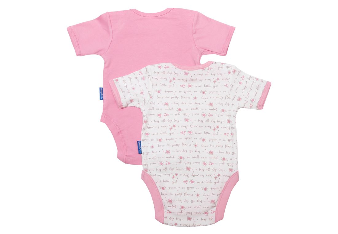 Amy & Ray, Girls Body Suit Half Sleeves - 2 Pack