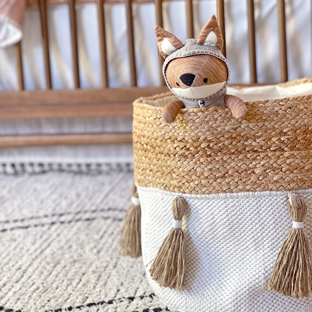 Crane Baby - Cotton & Jute Storage Bin