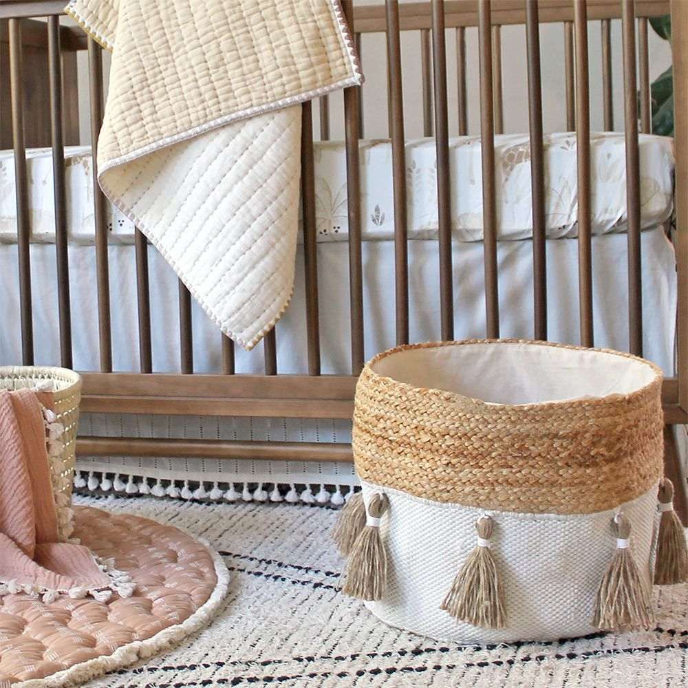 Crane Baby - Cotton & Jute Storage Bin