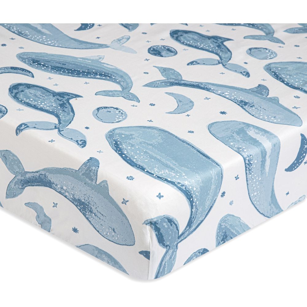 Crane Baby - Caspian Crib Sheet - Whale