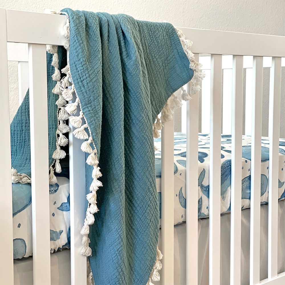 Crane Baby - Caspian Crib Sheet - Whale