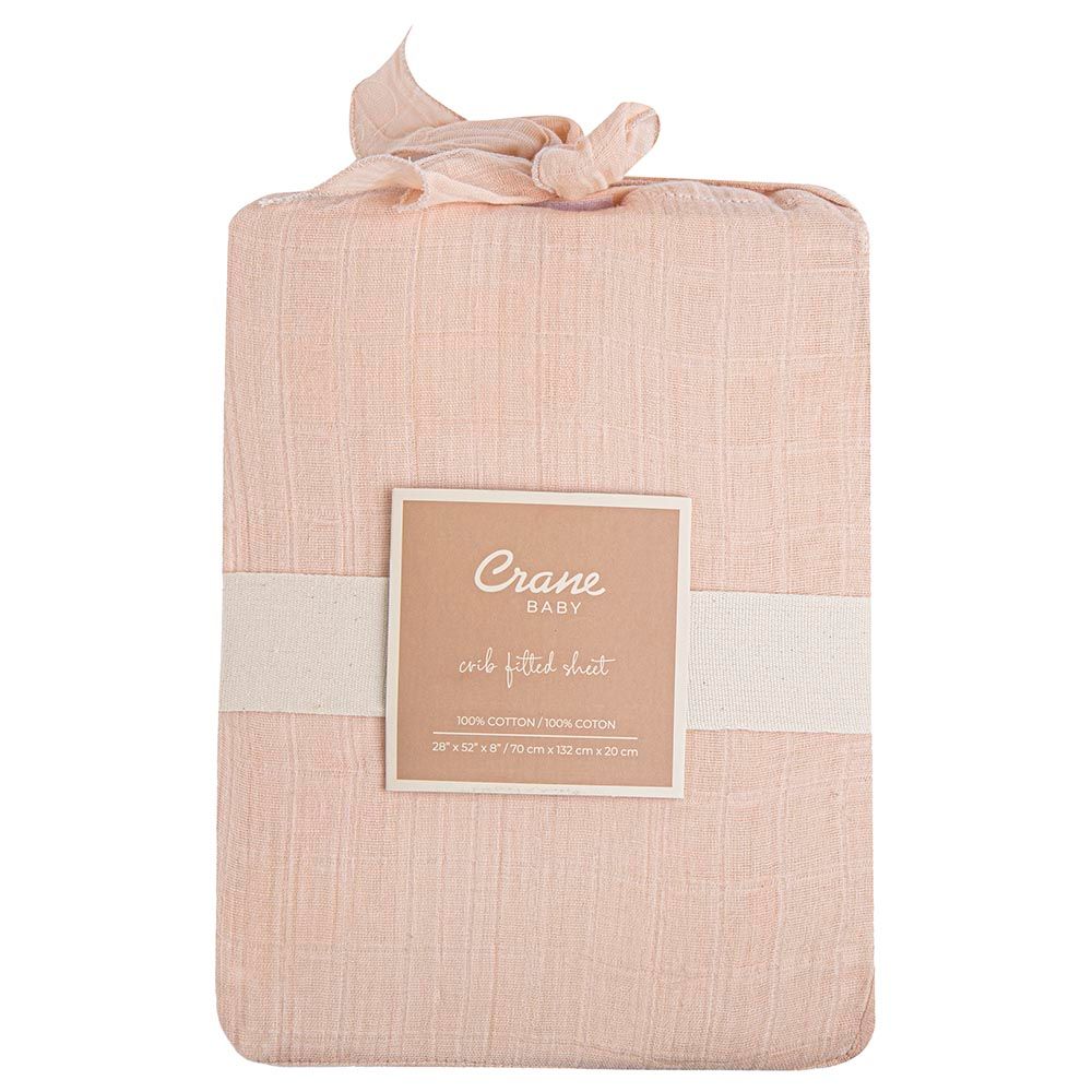 Crane Baby - Crib Fitted Sheet - Desert Rose