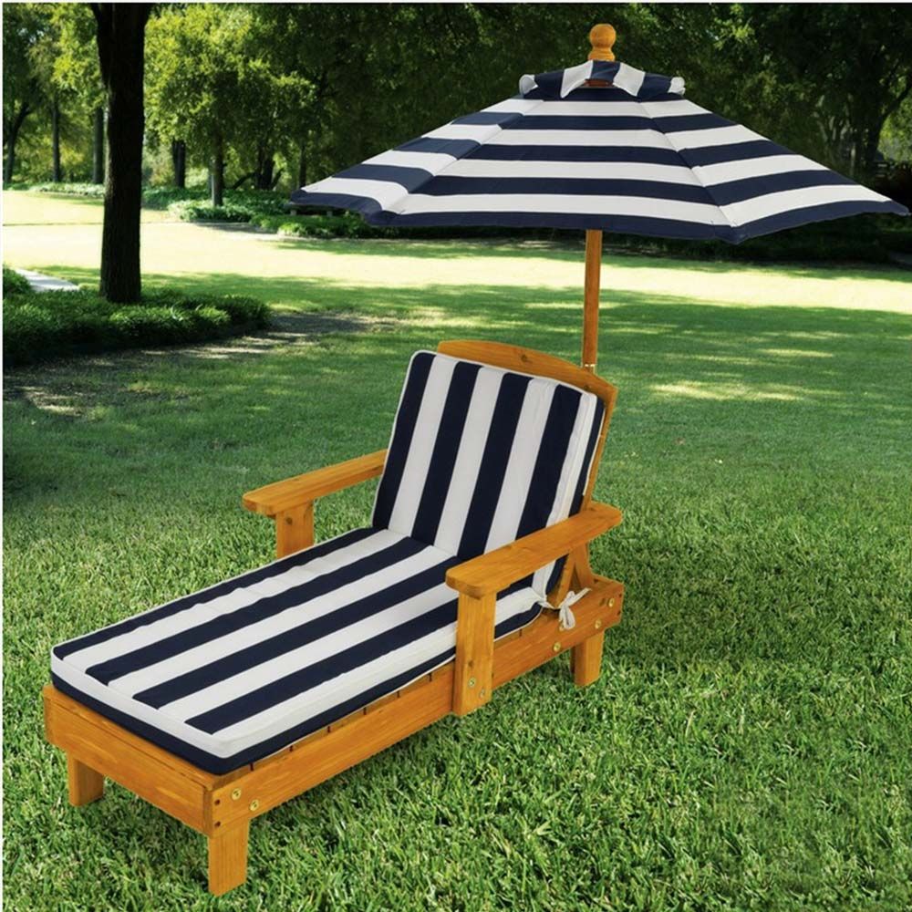 KidKraft Outdoor Chaise With Umbrella Navy