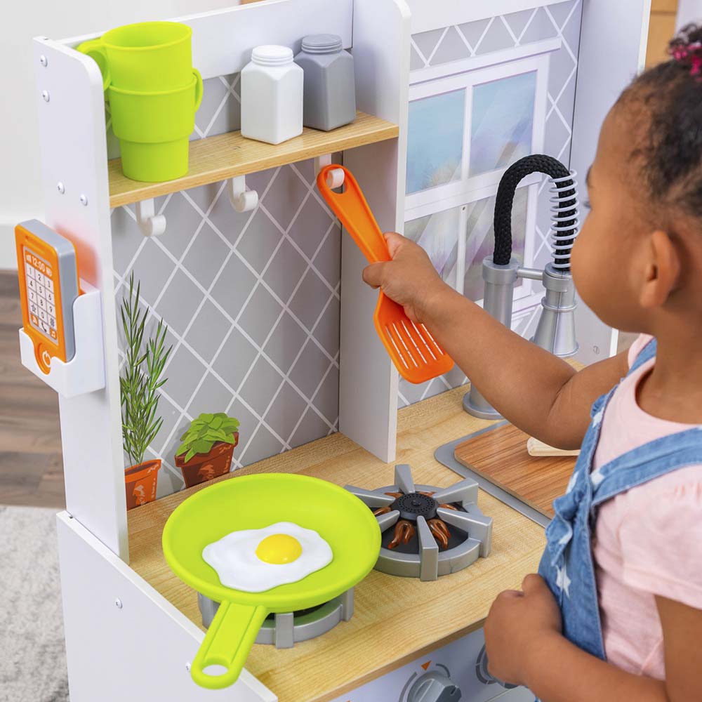 Kidkraft Let s Cook Wooden Play Kitchen With 21 Accessories Buy at Best Price from Mumzworld United Arab Emirates