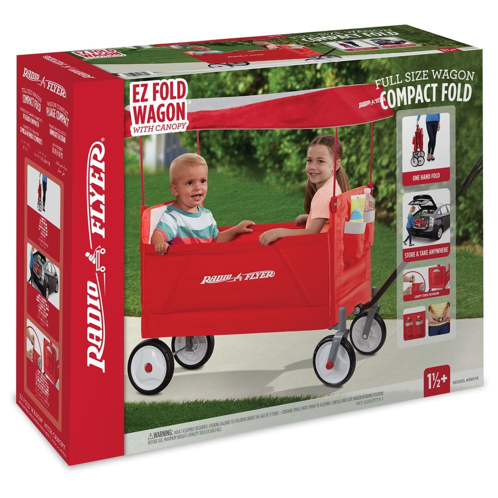 Radio Flyer - 3-in-1 EZ Fold Wagon W/ Canopy - Red