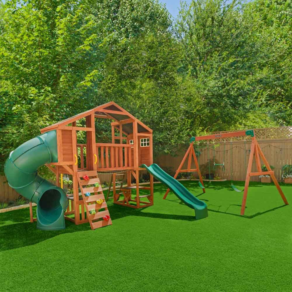 Kidkraft - Boulder Bluff 2-in-1 Wooden Swing Set