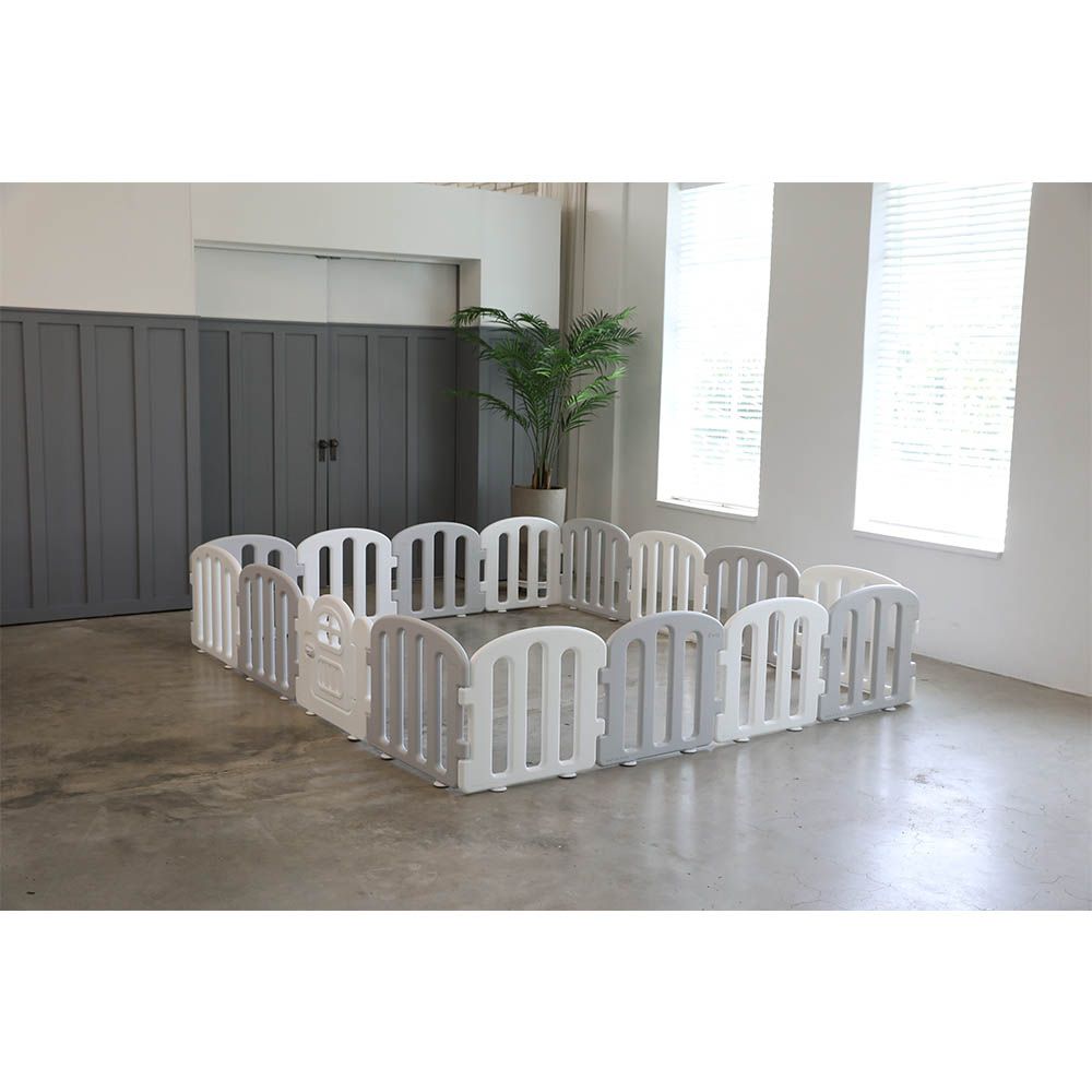 iFam - First Baby Room playard - 10pcs 140x200 - White & Grey