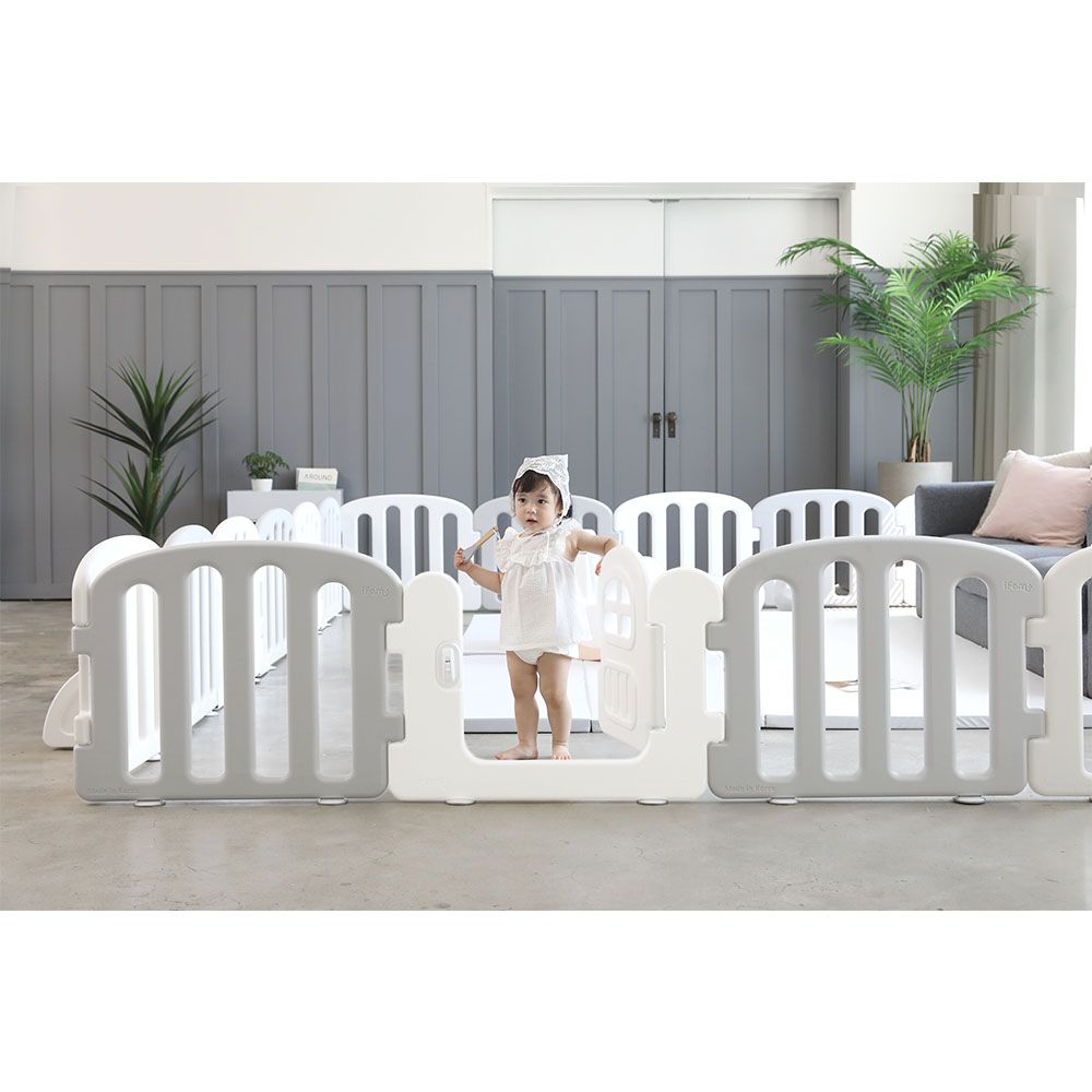 iFam - First Baby Room playard - 10pcs 140x200 - White & Grey