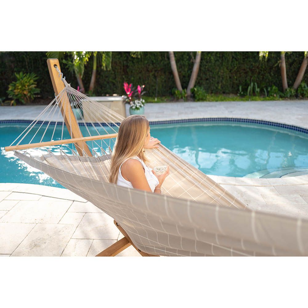 La Siesta - Alisio Double Spreader Bar Hammock Outdoor - Almond