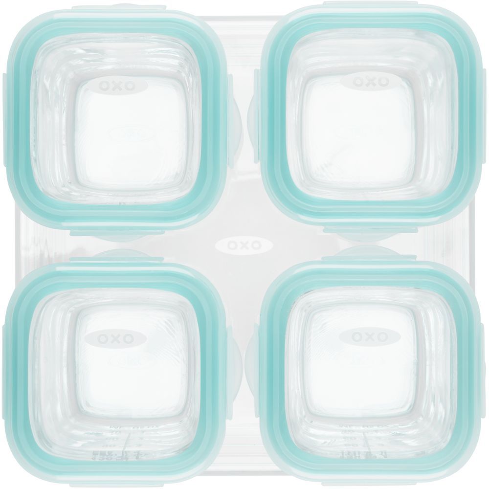 Oxo Tot - Glass Baby Blocks Container - 118 ml - Teal