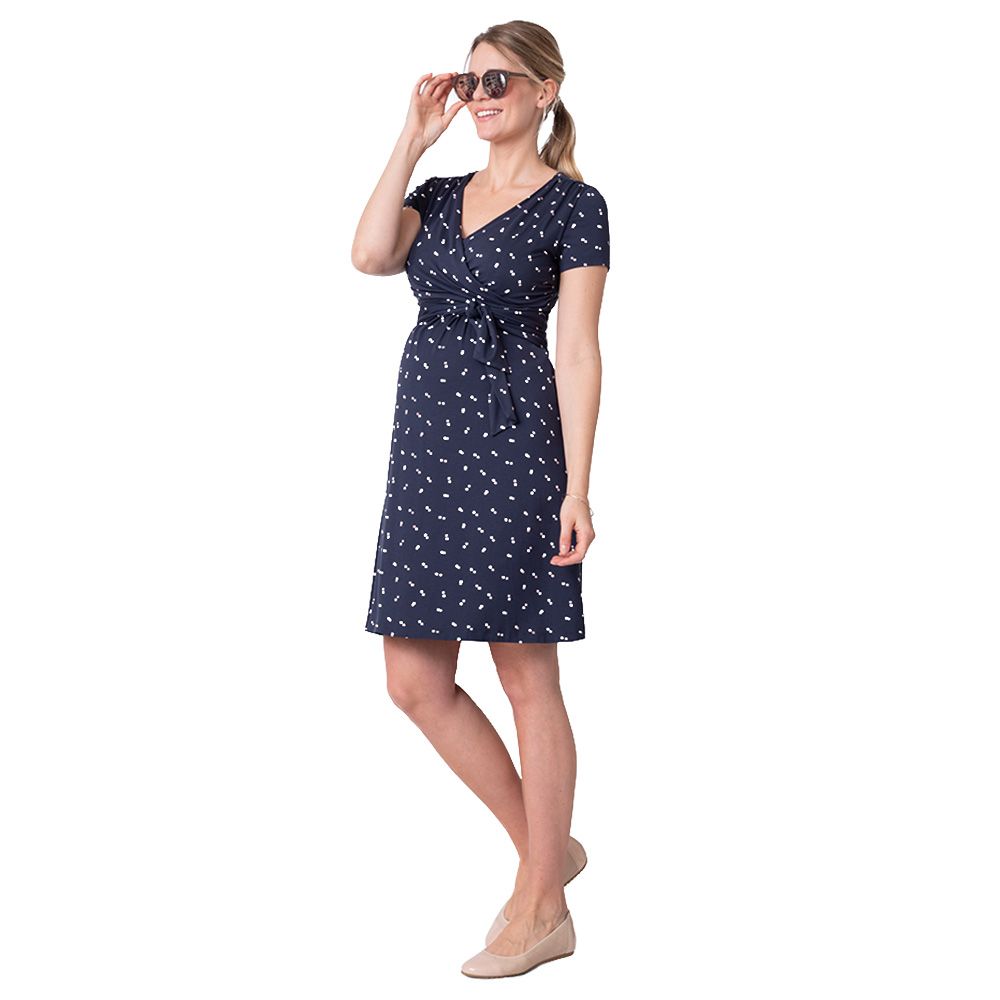 Seraphine - Sasha Wrap Dress - Navy Dot