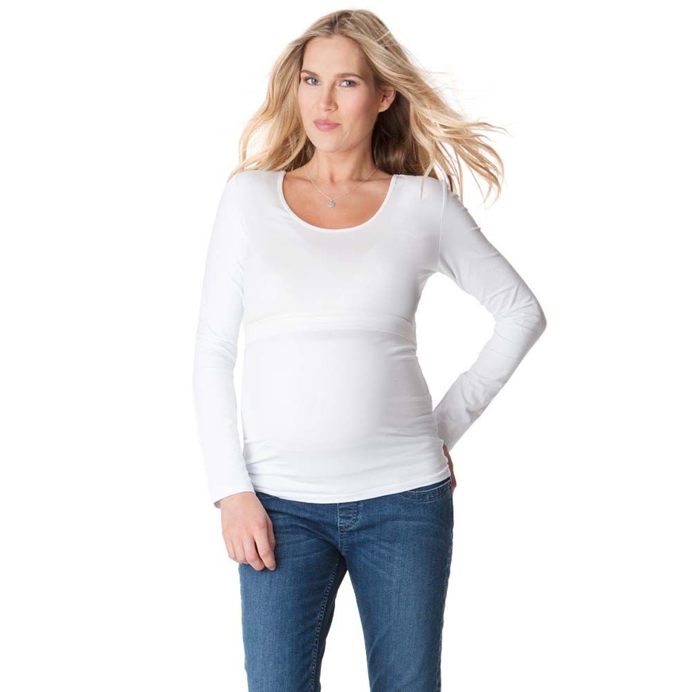 Seraphine - Laina LS: Essential Nursing LS Top - White