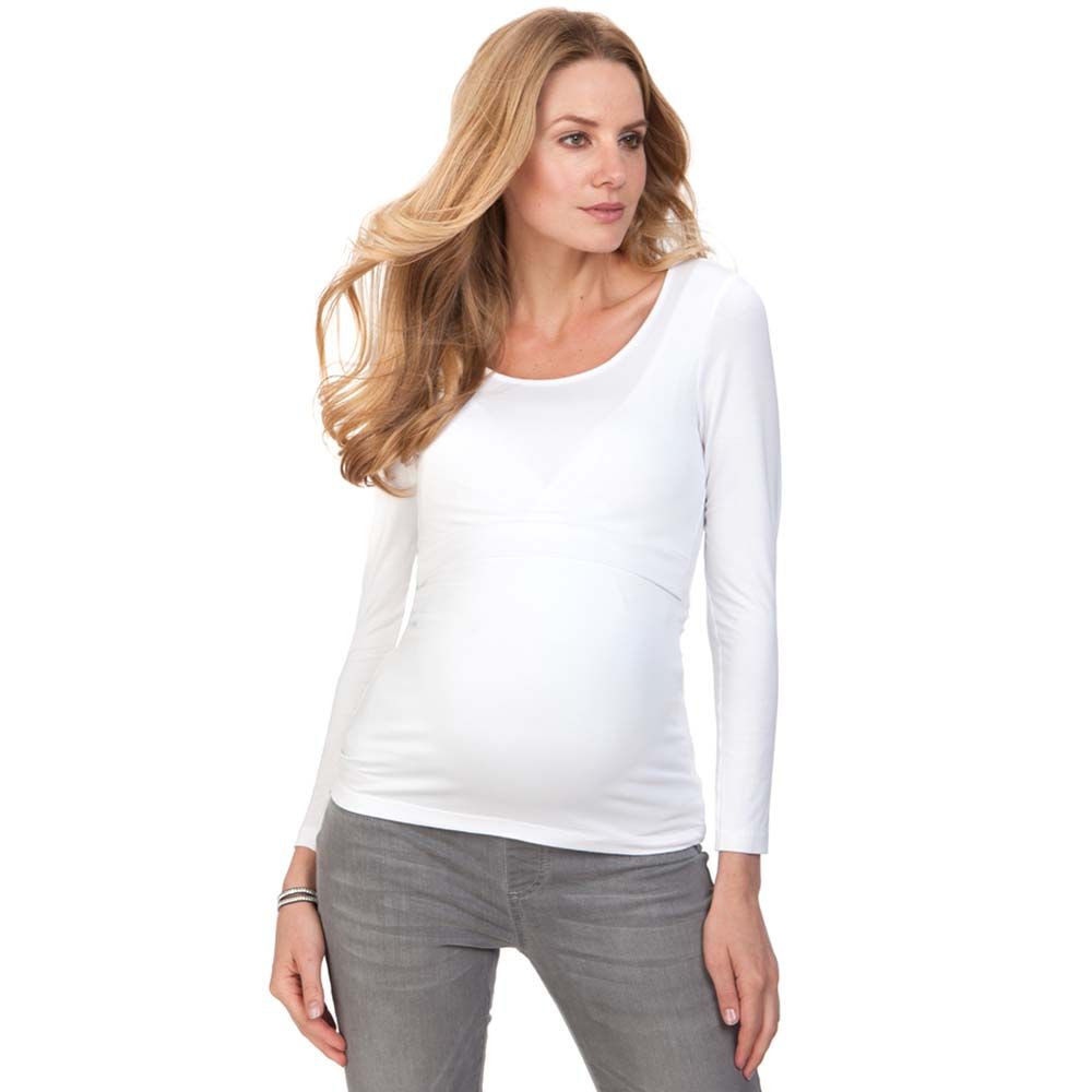 Seraphine - Laina LS: Essential Nursing LS Top - White