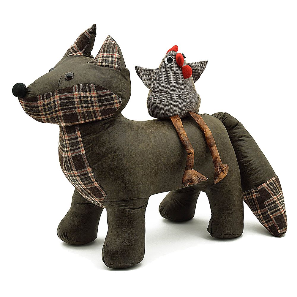 eBarza - Cute Animal Kids Tartan Fox Stool - Green