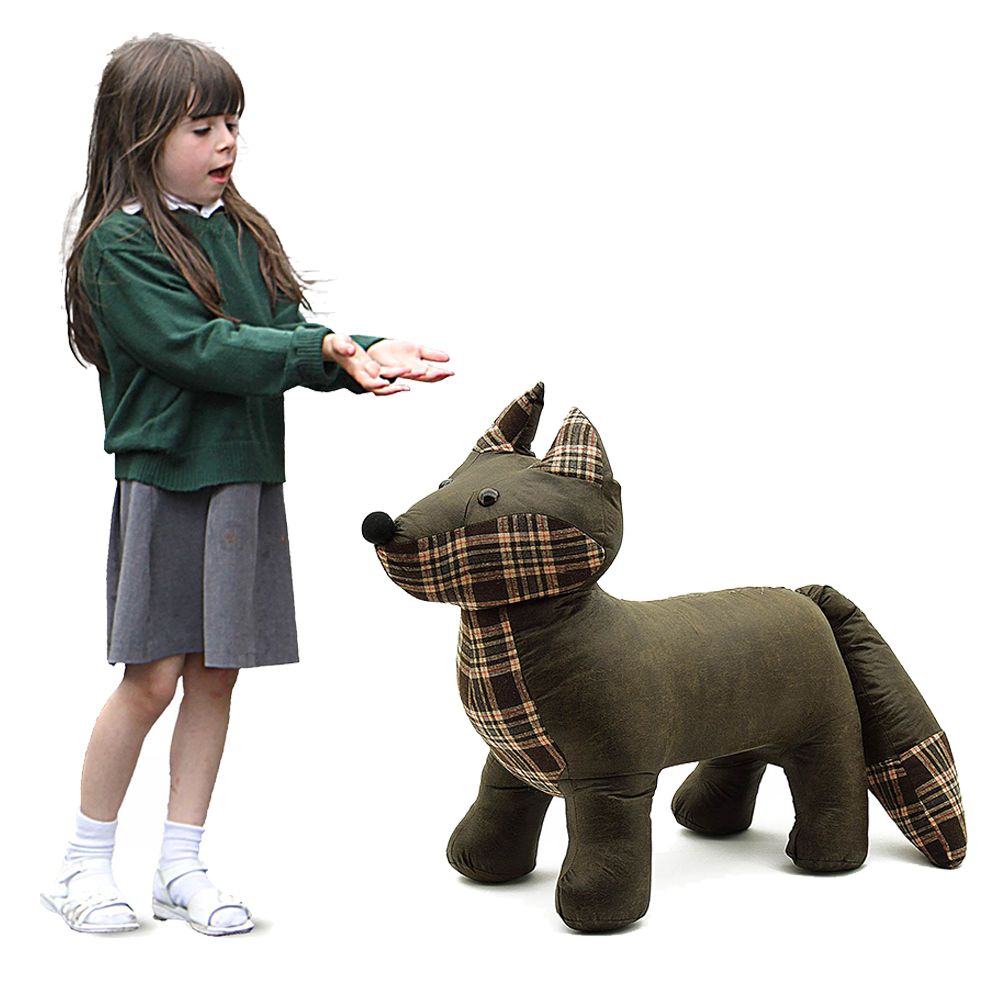 eBarza - Cute Animal Kids Tartan Fox Stool - Green