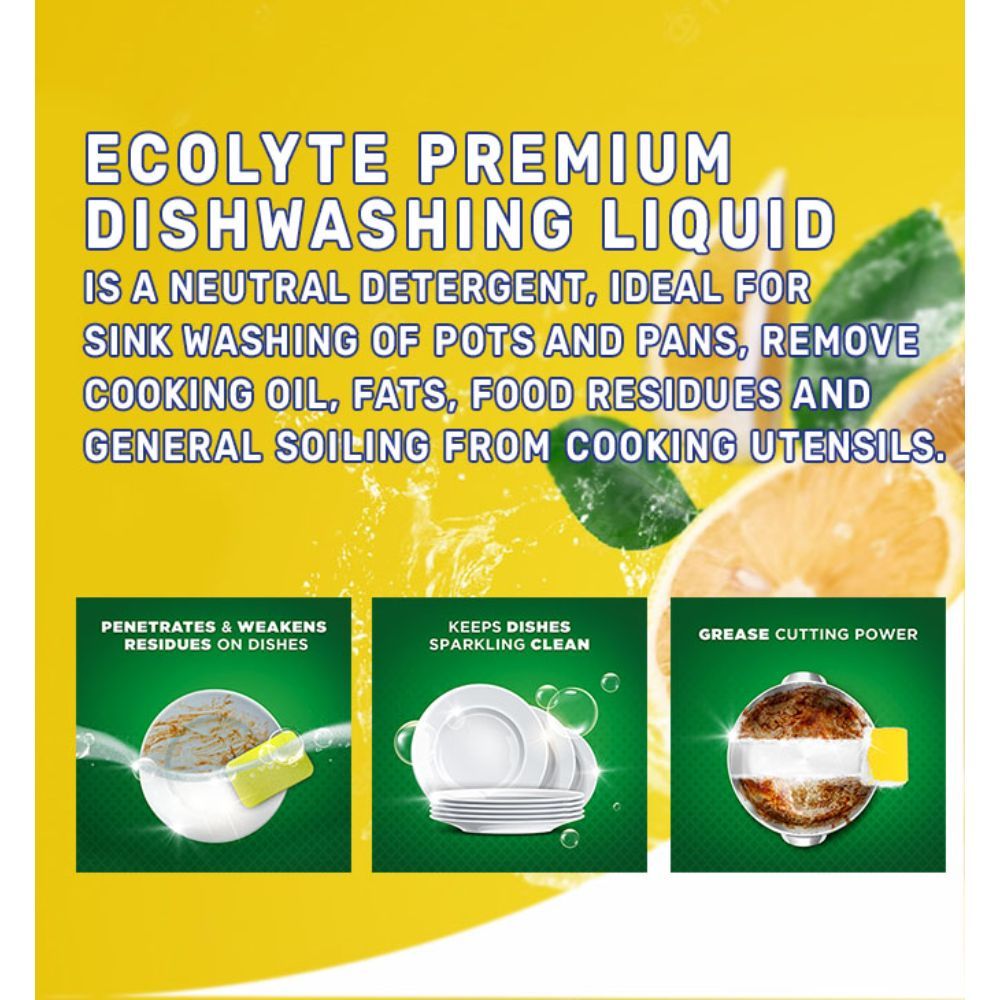 Ecolyte+ - Premium Dishwashing Liquid - Lemon - 5L - 2pc