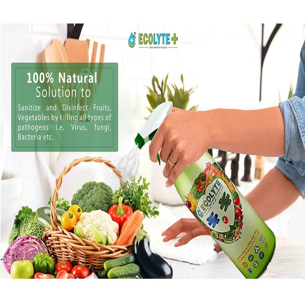 Ecolyte+ - Fruits & Vegetables Disinfectant 100% Natural - 1L - 3pc