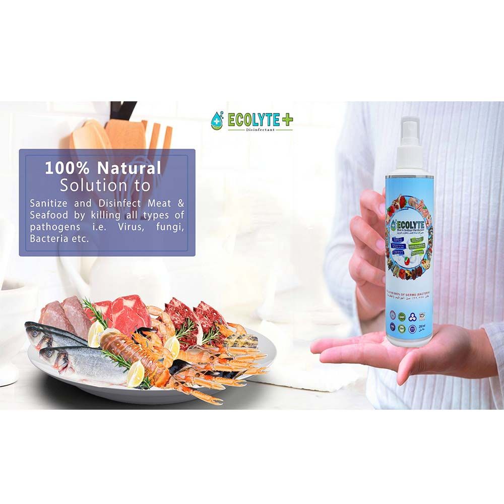 Ecolyte+ - Meat & Seafood Disinfectant 100% Natural - 250Ml - 8pc