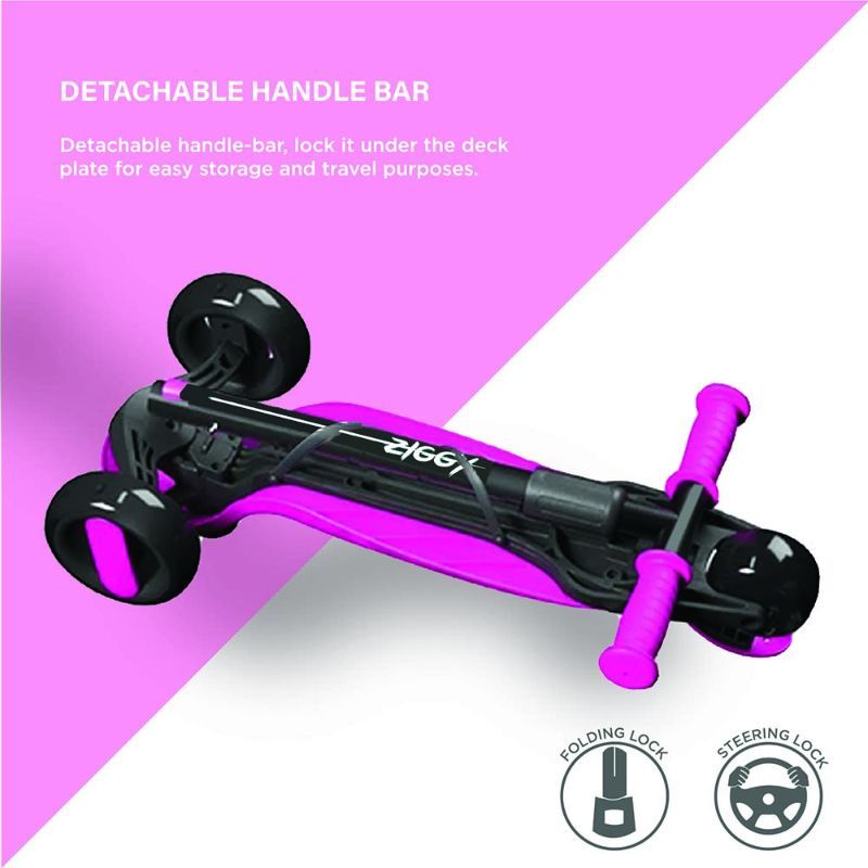 Ziggy - 3-Wheel Tilt Scooter w/ LED Light - Pink