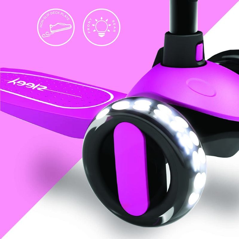 Ziggy - 3-Wheel Tilt Scooter w/ LED Light - Pink