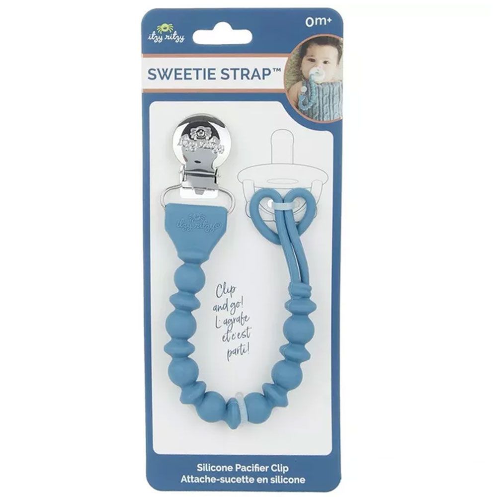 Itzy Ritzy - Sweetie Pacifier Clip - Blue Bead