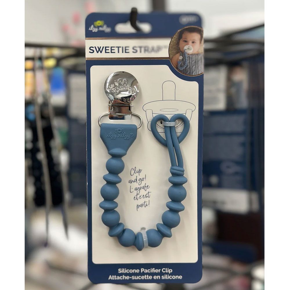 Itzy Ritzy - Sweetie Pacifier Clip - Blue Bead