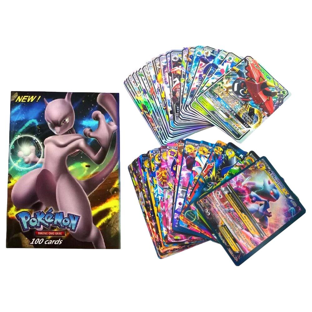 Pokemon - Cards 100 Pcs (20 GX + 20 Mega + 1 Energy + 59 EX)