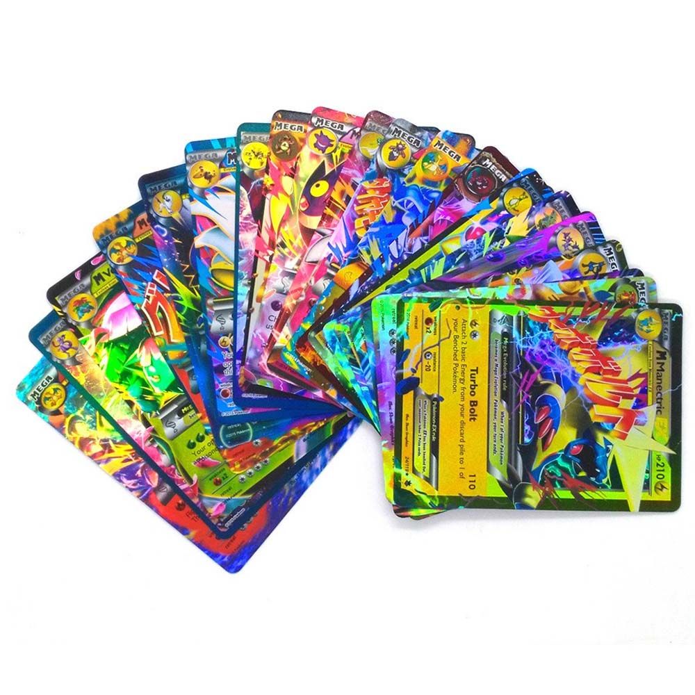 Pokemon - Cards 100 Pcs (20 GX + 20 Mega + 1 Energy + 59 EX)