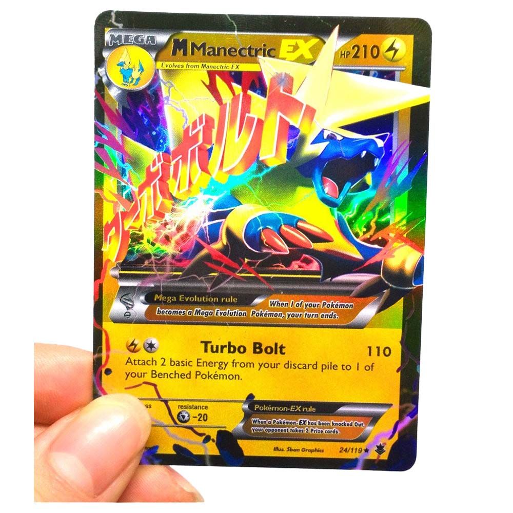 Pokemon - Cards 100 Pcs (20 GX + 20 Mega + 1 Energy + 59 EX)