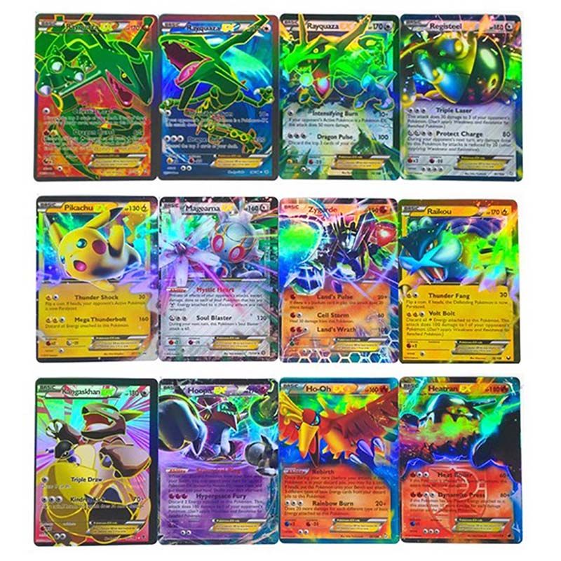 Pokemon - Cards 100 Pcs (20 GX + 20 Mega + 1 Energy + 59 EX)