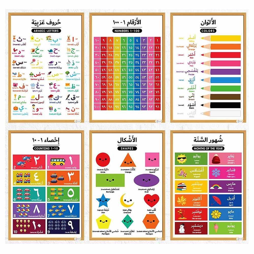 Essen - Arabic Educational Preschool Posters Chart Set of 12