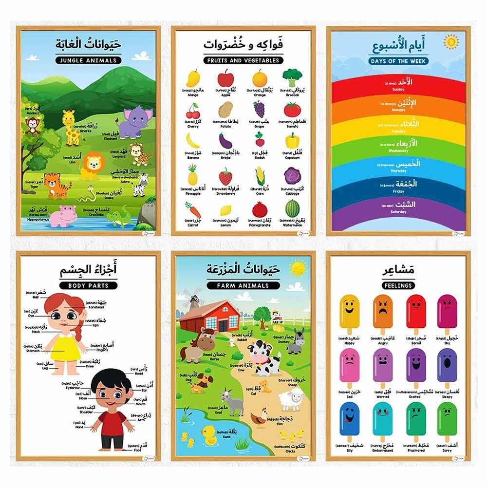 Essen - Arabic Educational Preschool Posters Chart Set of 12