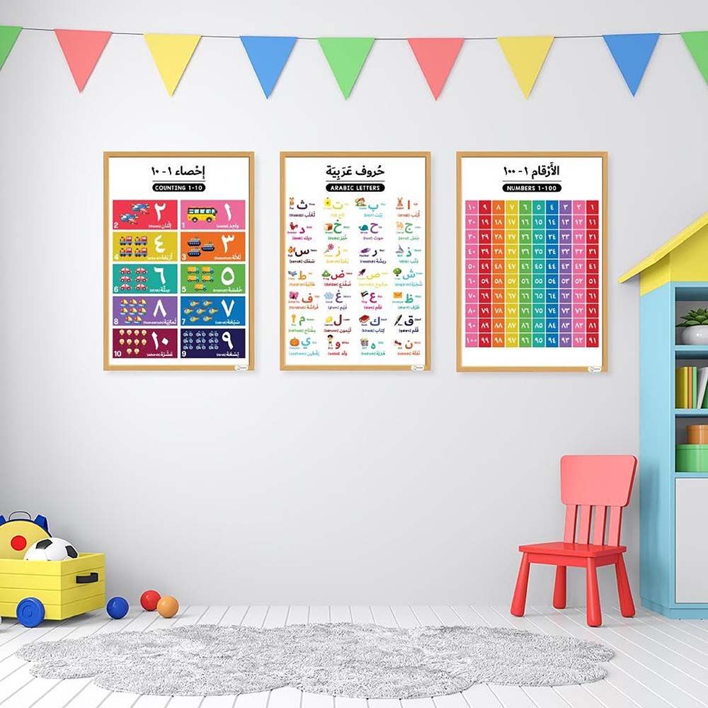 Essen - Arabic Educational Preschool Posters Chart Set of 12