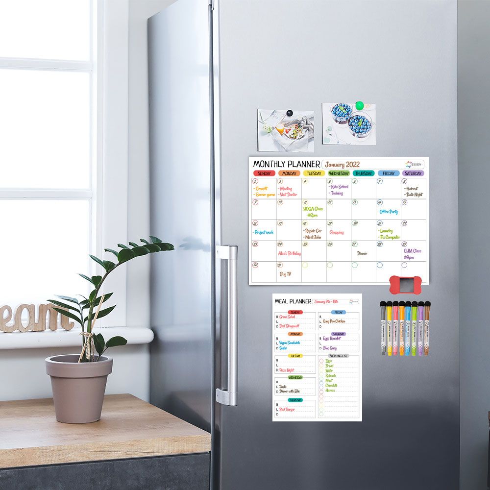 Essen - Magnetic Whiteboard Planners For Fridge - Set