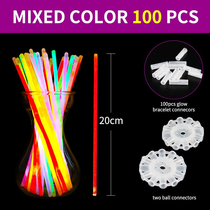 Essen - Glow Sticks Party Favors W/ Connectors Pack Of 100