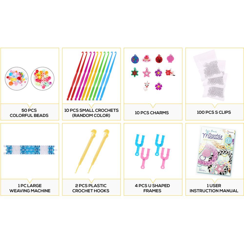 Essen - Loom Rubber Bands Bracelet Making DIY Craft Kit