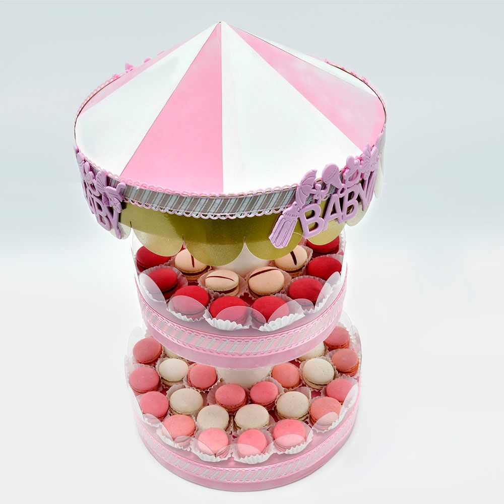 Fabe La Royale - Baby Girl Shower Tray With 50pcs Macarons