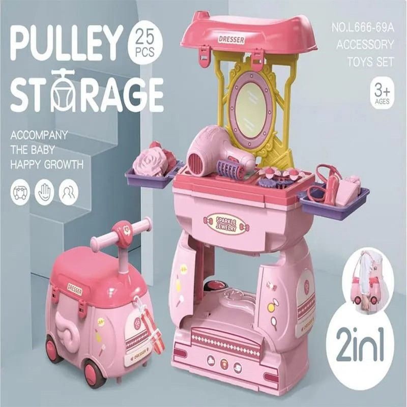 Basmah - 2-In-1 Pully Storage Beauty Play Set