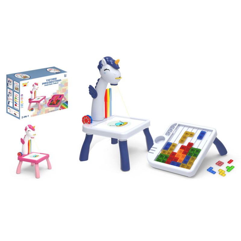 Family Center - Tetris Projection Painting Table - Blue