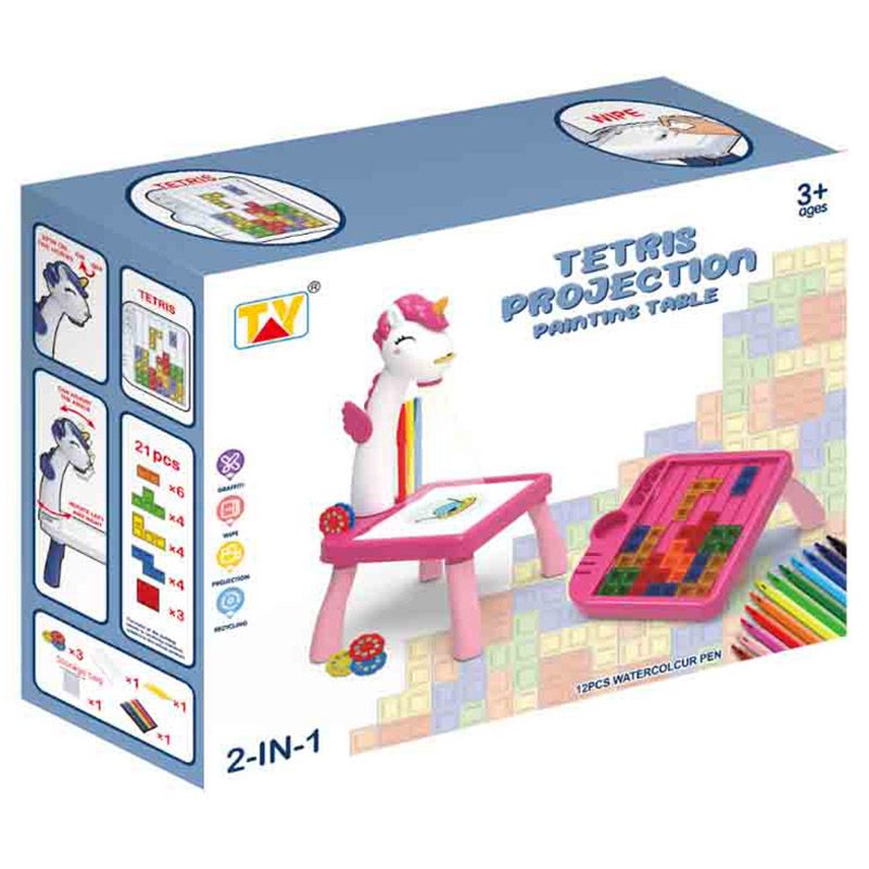 Family Center - Tetris Projection Painting Table - Pink