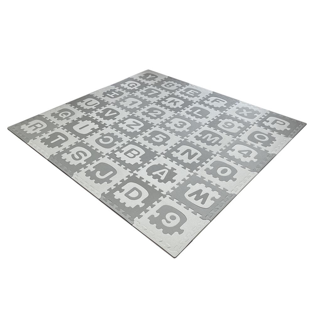 Bumble & Bird - Babysafe Play Mat - Alphabet - Grey & White (Exclusive)