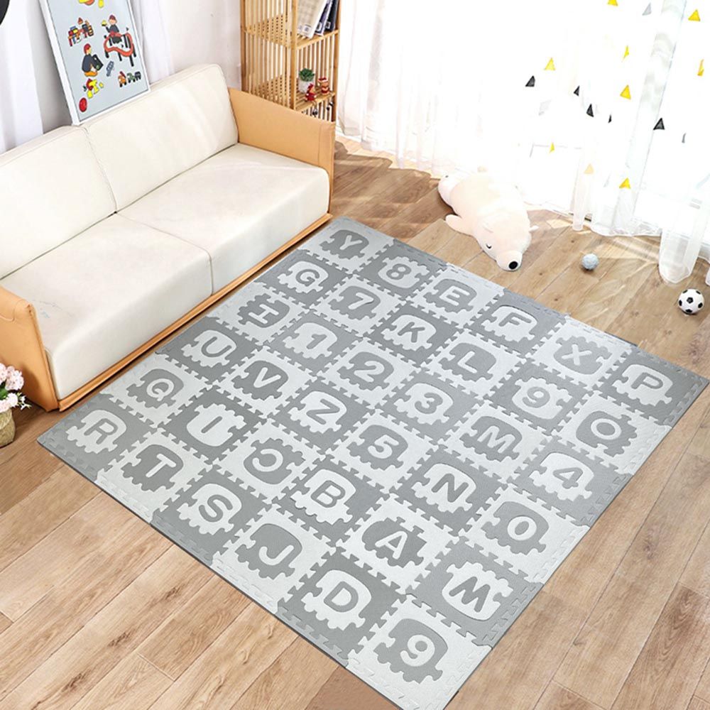 Bumble & Bird - Babysafe Play Mat - Alphabet - Grey & White (Exclusive)