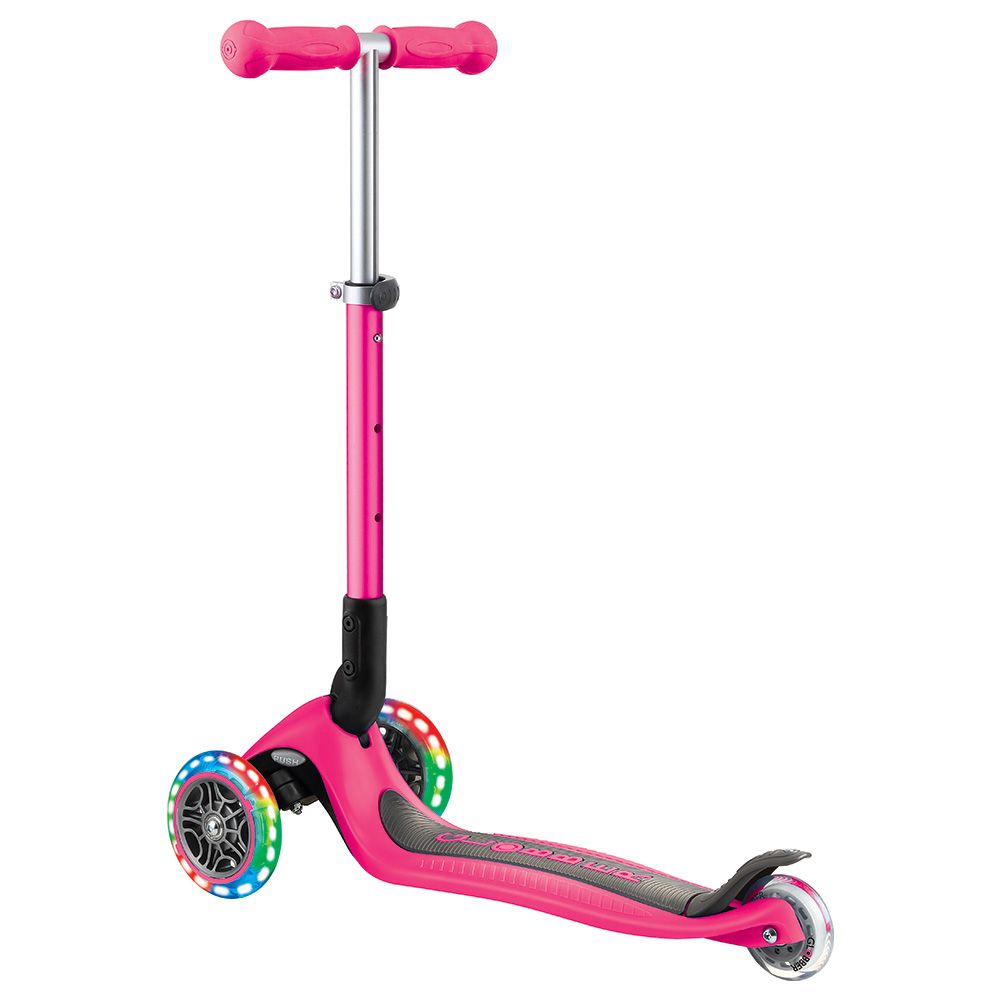 Globber - Junior Foldable Lights Scooter - Neon Pink