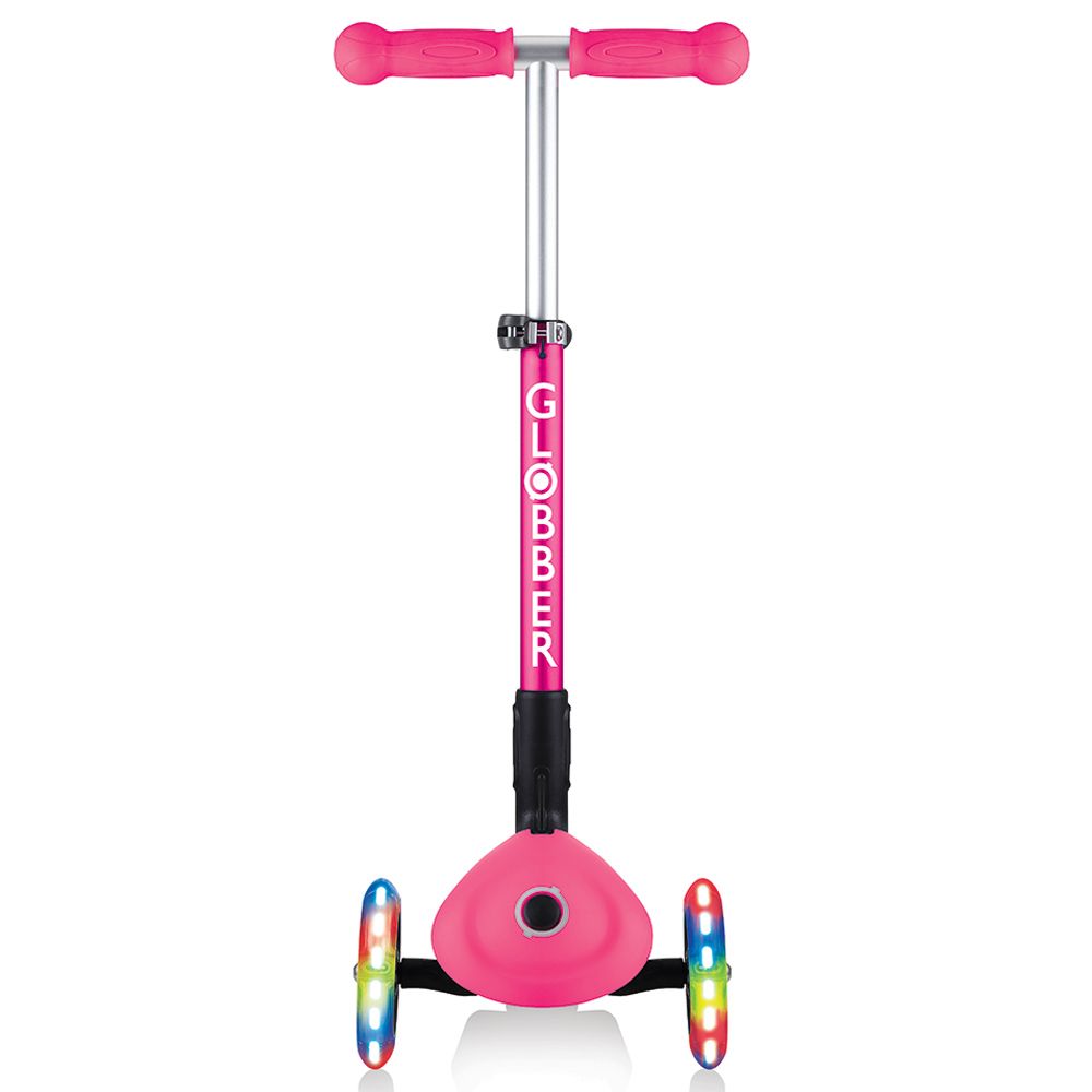 Globber - Junior Foldable Lights Scooter - Neon Pink