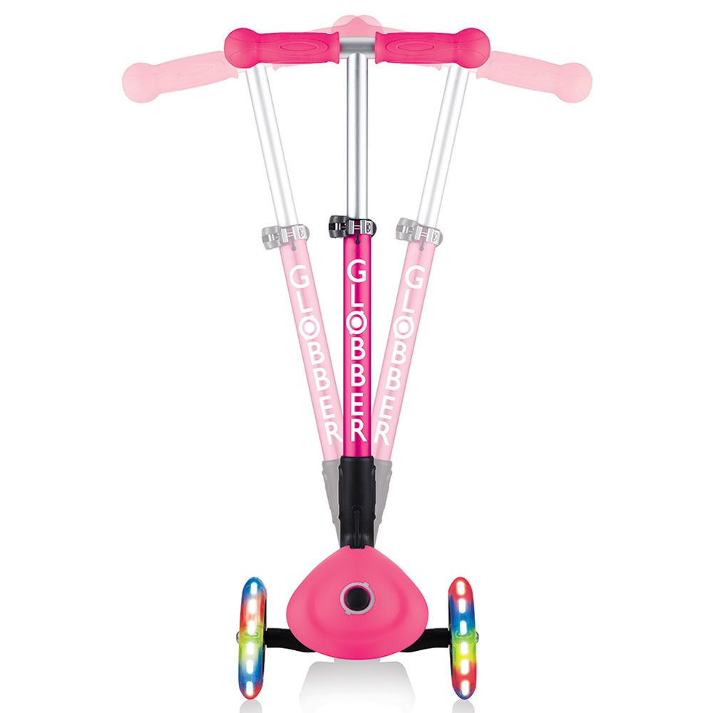 Globber - Junior Foldable Lights Scooter - Neon Pink