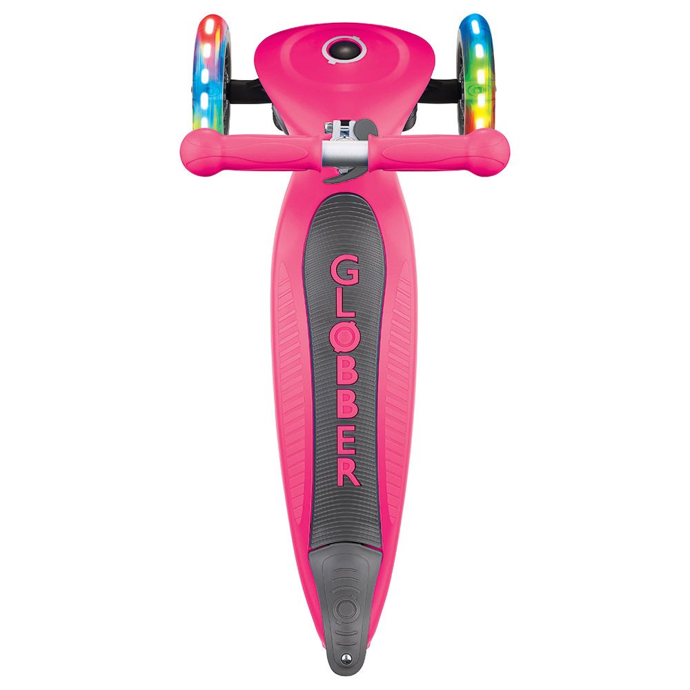 Globber - Junior Foldable Lights Scooter - Neon Pink